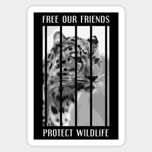 free our friends - leopards Magnet